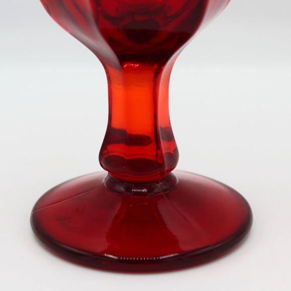 Vintage Fostoria Argus Ruby Red Honeycomb Heavy Glass Wine Cocktail Cordial - Picture 6 of 6